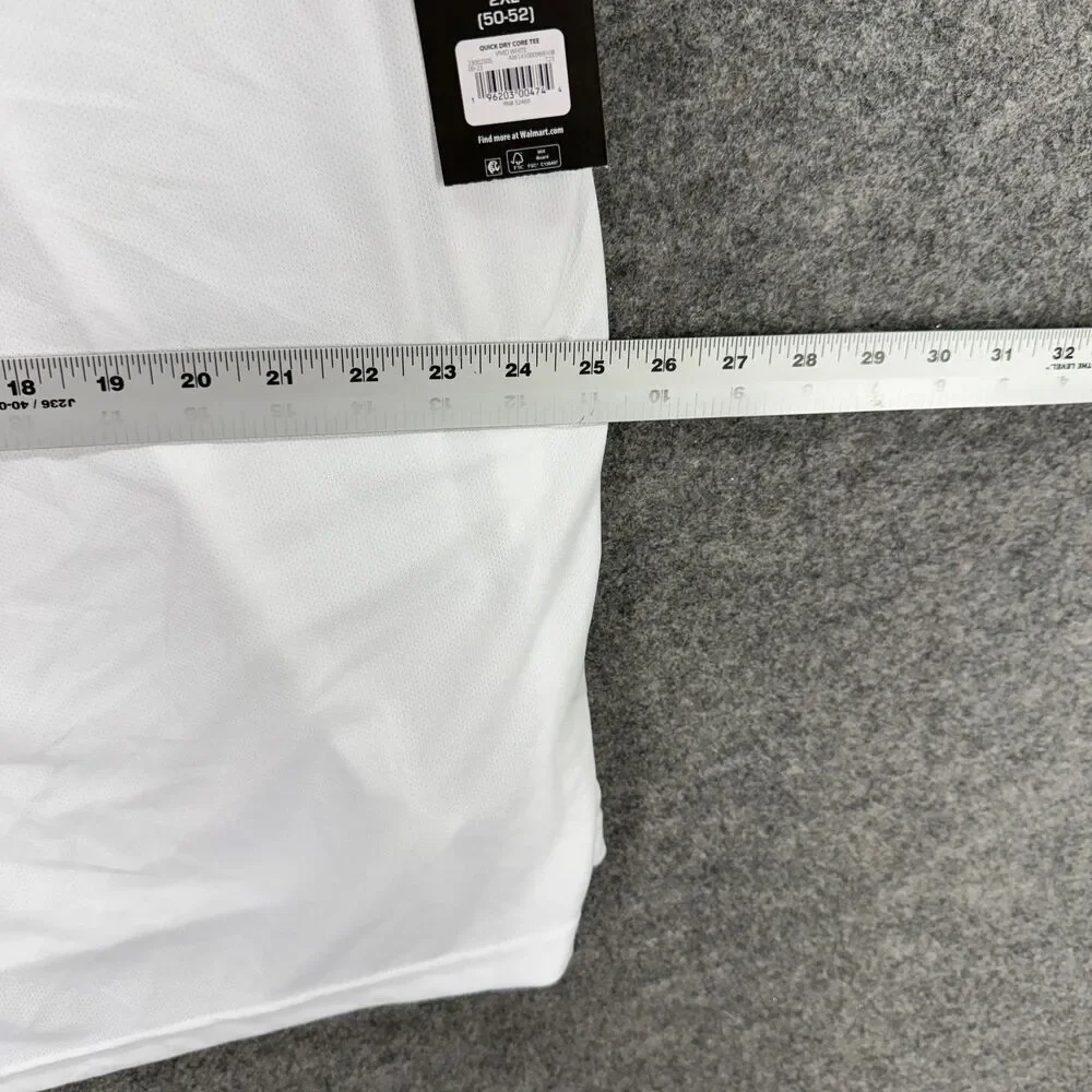New Athletic Activewear T-Shirt Men 2XL White Crew Neck Short Sleeve Active